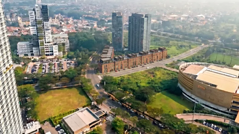 Render udara Ruko West18 Alam Sutera di seberang BINUS